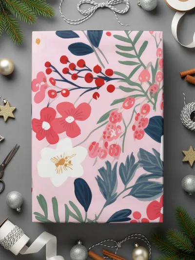 Floral and Berry Design Gift Wrap for Any Occasion