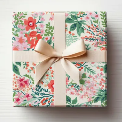 Beautiful Floral Gift Box with Ribbon for Special Occasions