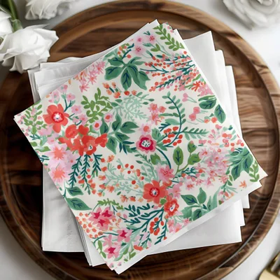Vibrant Floral Pattern Decorative Napkins Product