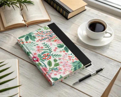 Floral Notebook with Colorful Garden Design Stationery