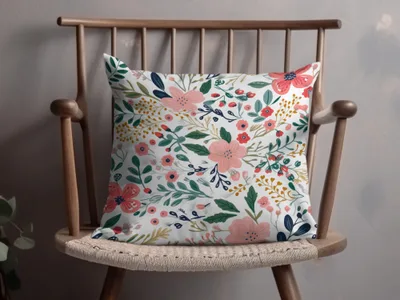 Vibrant Floral Design Decorative Accent Throw Pillow