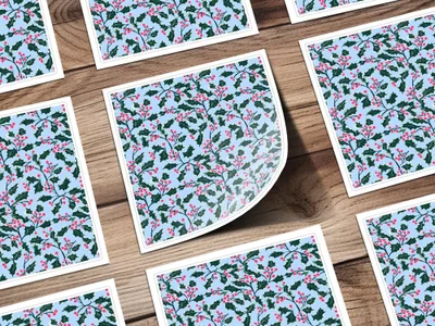 Christmas Holly Digital Paper, Seamless Holiday Pattern, Festive Winter Background, Scrapbook Paper, Digital Download, Fabric Design - Moore and Mountain