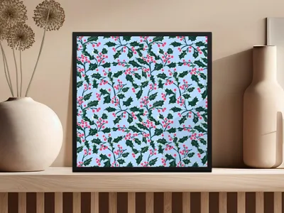 Christmas Holly Digital Paper, Seamless Holiday Pattern, Festive Winter Background, Scrapbook Paper, Digital Download, Fabric Design - Moore and Mountain