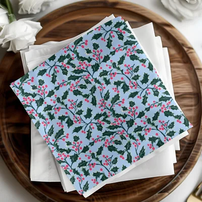 Christmas Holly Digital Paper, Seamless Holiday Pattern, Festive Winter Background, Scrapbook Paper, Digital Download, Fabric Design - Moore and Mountain
