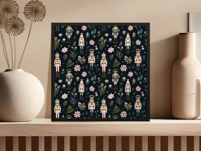 Christmas Nutcracker Soldiers with Flowers and Leaves Digital - Moore and Mountain