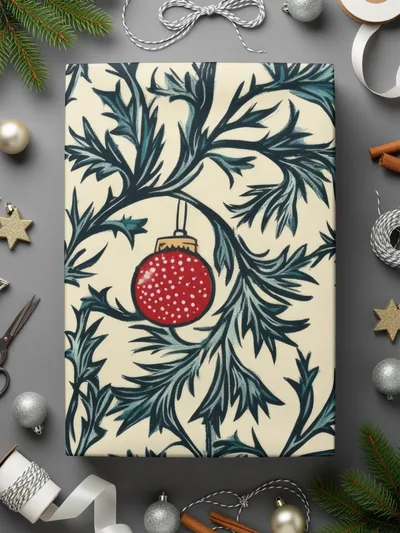Christmas Ornament Seamless Pattern, Holiday Digital Paper, Festive Texture, Fabric Design, Scrapbooking, Digital Download - Moore and Mountain