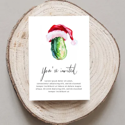 Christmas Pickle PNG Digital Download, Painted Santa Hat Pickle Clipart, Funny Holiday Wall Art, Festive Sublimation Design File