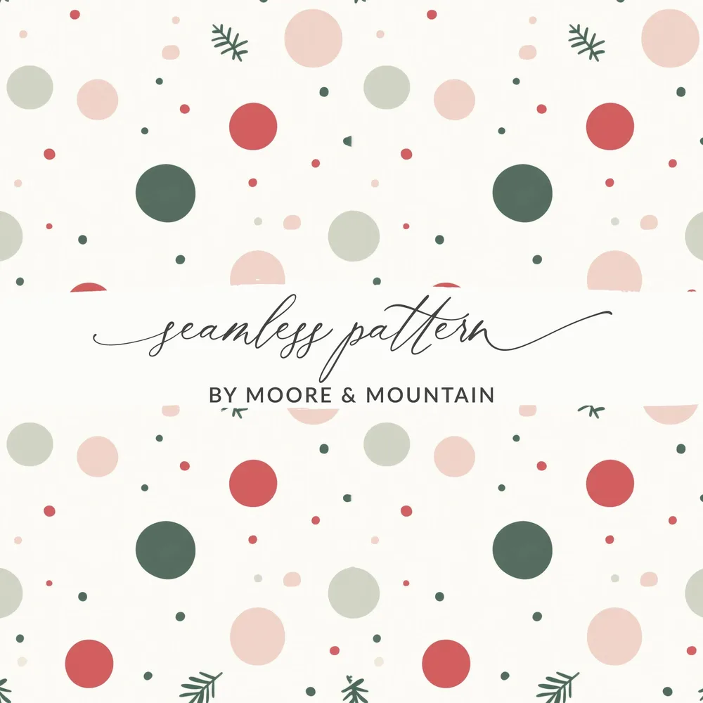 Polka Dot and Leaves Seamless Pattern by Moore & Mountain