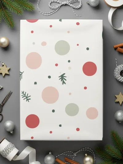 Festive Polka Dot Pattern Christmas Wrapping Paper