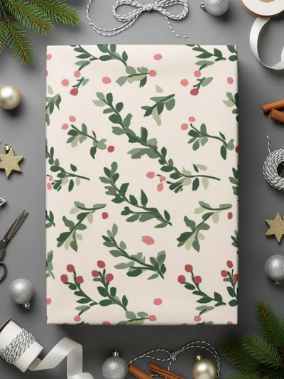 Festive Floral Gift Wrap Design for Any Occasion