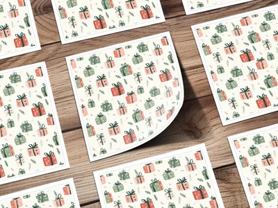 Festive Holiday Gift Wrap with Cute Presents Pattern