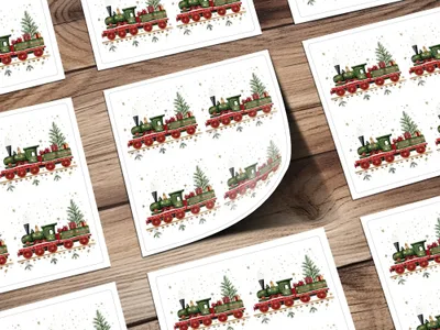 Christmas Train Digital Seamless Pattern, Holiday Train Clipart, Festive Train Repeating Pattern, Winter Digital Paper for Fabric, Crafts - Moore and Mountain