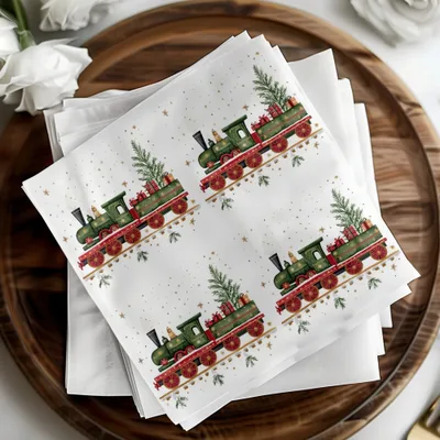 Christmas Train Digital Seamless Pattern, Holiday Train Clipart, Festive Train Repeating Pattern, Winter Digital Paper for Fabric, Crafts - Moore and Mountain