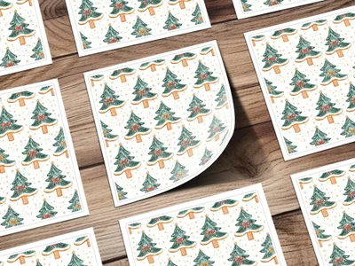 Christmas Tree Digital Paper, Festive Seamless Pattern, Holiday Design Resource, Scrapbooking Paper, Commercial Use Digital - Moore and Mountain