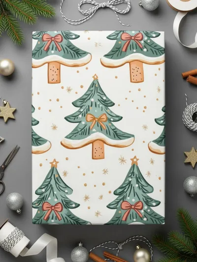 Christmas Tree Digital Paper, Festive Seamless Pattern, Holiday Design Resource, Scrapbooking Paper, Commercial Use Digital - Moore and Mountain