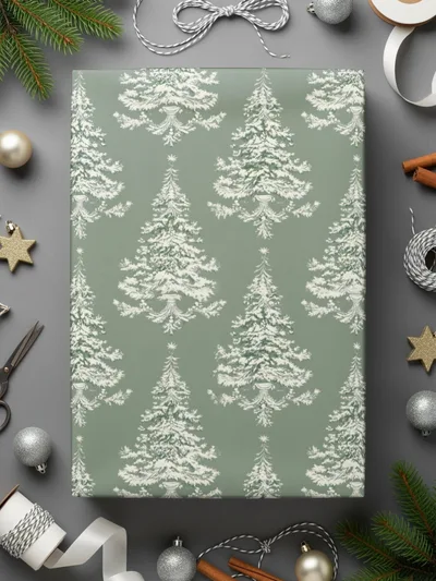 Christmas Tree Digital Paper, Seamless Pattern, Holiday Digital Paper, Scrapbooking Paper, Festive Background, Green Pattern, JPEG File - Moore and Mountain