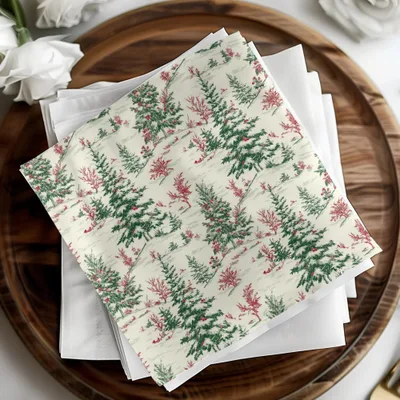 Christmas Tree Digital Seamless Pattern, Holiday Digital Paper, Winter Landscape, Christmas Design, Festive Digital Paper, Xmas Repeat - Moore and Mountain