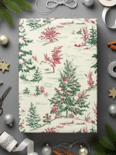 Christmas Tree Digital Seamless Pattern, Holiday Digital Paper, Winter Landscape, Christmas Design, Festive Digital Paper, Xmas Repeat - Moore and Mountain