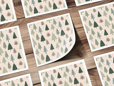 Christmas Tree Pattern Digital Download, Holiday Seamless Pattern, Winter Forest Digital Paper, Scrapbook Paper, JPEG Files, Digital - Moore and Mountain