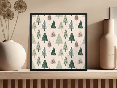 Christmas Tree Pattern Digital Download, Holiday Seamless Pattern, Winter Forest Digital Paper, Scrapbook Paper, JPEG Files, Digital - Moore and Mountain