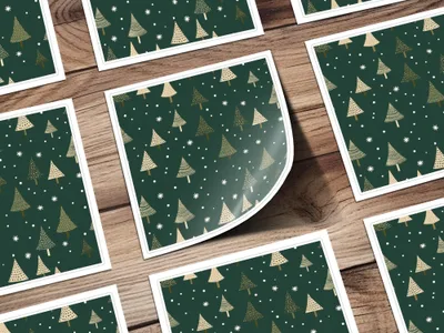 Christmas Tree Seamless Pattern Digital Paper, Holiday Season Background, Winter Snowflakes, Festive JPEG File, 12x12 inch Digital - Moore and Mountain