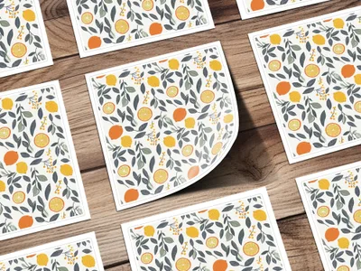 Citrus Digital Paper, Seamless Pattern, Lemon, Orange, Floral, Digital Download, Scrapbooking, Fabric Design, Printable Paper - Moore and Mountain