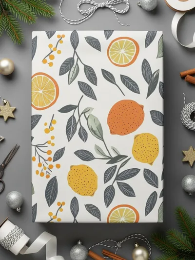 Citrus Digital Paper, Seamless Pattern, Lemon, Orange, Floral, Digital Download, Scrapbooking, Fabric Design, Printable Paper - Moore and Mountain