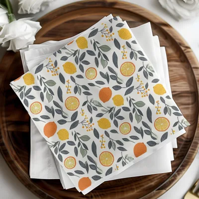 Citrus Digital Paper, Seamless Pattern, Lemon, Orange, Floral, Digital Download, Scrapbooking, Fabric Design, Printable Paper - Moore and Mountain