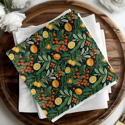 Citrus Digital Pattern, Lemon Berry Print, Seamless File for Fabric, Botanical Paper Design, Commercial Use, Digital Download - Moore and Mountain