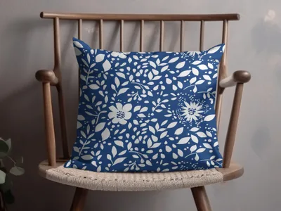 Classic Blue and White Floral Delightful Pattern Digital - Moore and Mountain