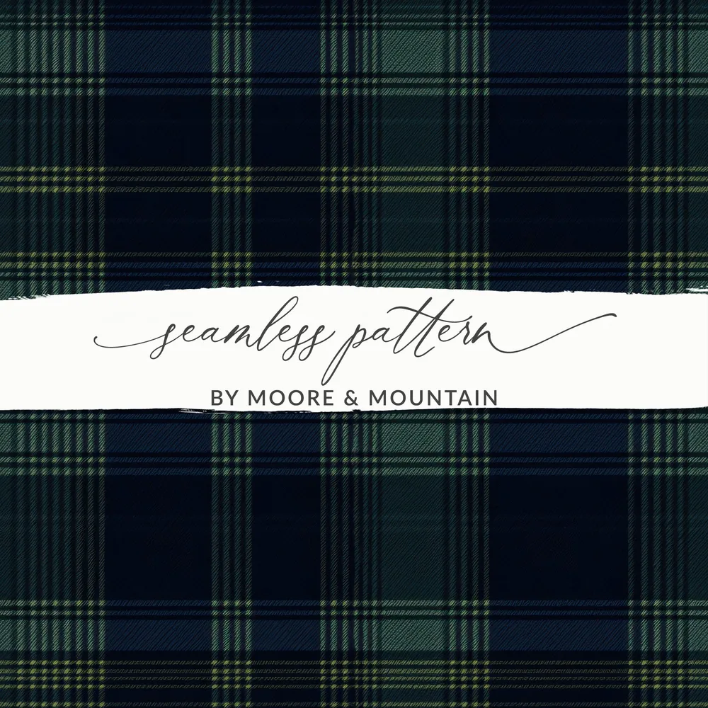 Classic Blue Green and Yellow Plaid Design Scottish Tartan Seamless Background - Moore and Mountain