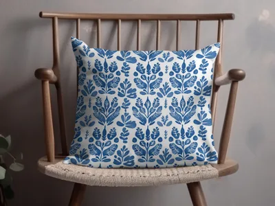 Classic Indigo Floral Seamless Pattern Vintage Style Digital - Moore and Mountain