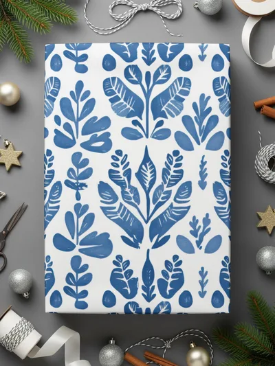 Classic Indigo Floral Seamless Pattern Vintage Style Digital - Moore and Mountain