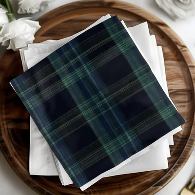 Classic Navy Blue and Green Tartan Seamless Digital - Moore and Mountain