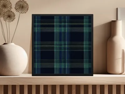 Classic Navy Blue and Green Tartan Seamless Digital - Moore and Mountain