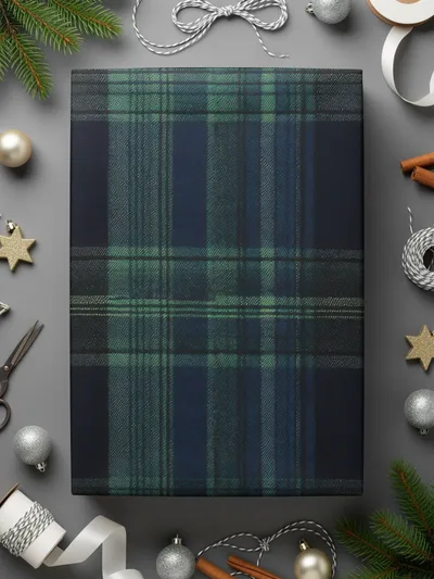 Classic Navy Blue and Green Tartan Seamless Digital - Moore and Mountain