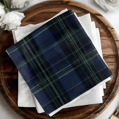 Classic Navy Blue Tartan Seamless Pattern for Crafts - Moore and Mountain