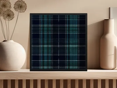 Classic Navy Green White Tartan Scottish Plaid Seamless Pattern - Moore and Mountain