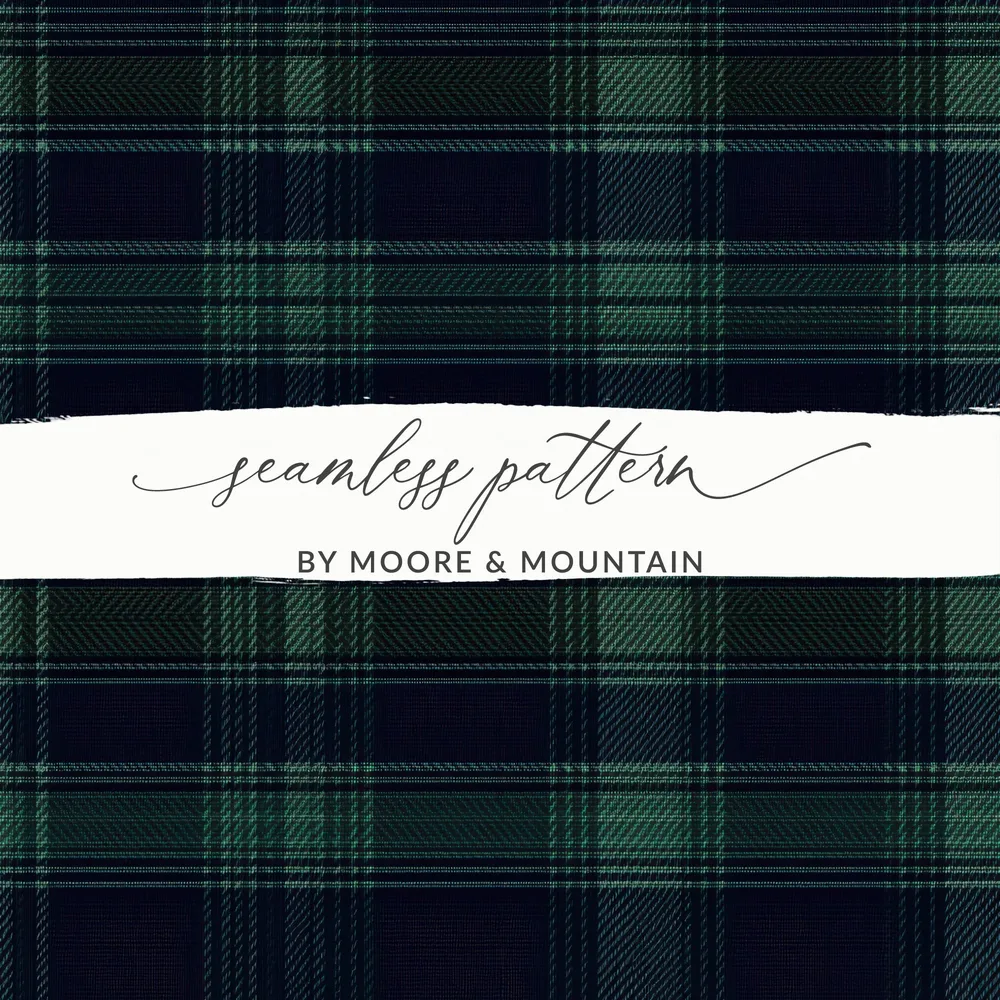 Classic Navy with Green Scottish Plaid Seamless Pattern - Moore and Mountain