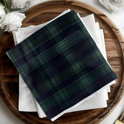 Classic Navy with Green Scottish Plaid Seamless Pattern - Moore and Mountain