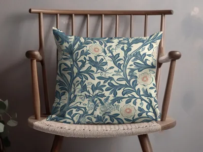 Classic Pattern by William Morris Vines Background Blue and Red Digital - Moore and Mountain