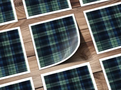 Classic Plaid Seamless Texture Navy Blue Hunter Green Tartan Pattern Digital - Moore and Mountain