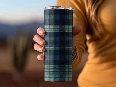 Classic Plaid Seamless Texture Navy Blue Hunter Green Tartan Pattern Digital - Moore and Mountain