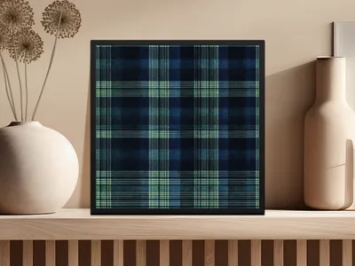 Classic Plaid Seamless Texture Navy Blue Hunter Green Tartan Pattern Digital - Moore and Mountain
