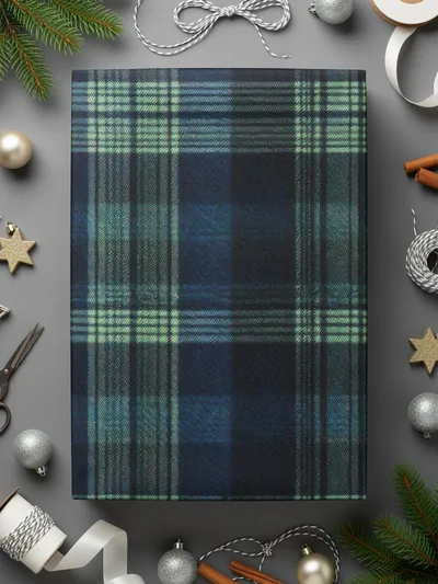 Classic Plaid Seamless Texture Navy Blue Hunter Green Tartan Pattern Digital - Moore and Mountain