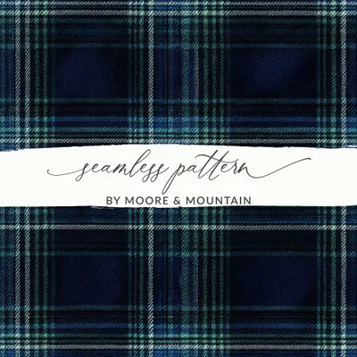 Classic Style Navy Blue Tartan Seamless Digital