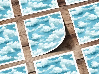 Cloud Digital Paper, Seamless Pattern, Sky Digital, Printable Paper, Sky Pattern, Clouds Texture, Background Design, Scrapbook Paper - Moore and Mountain
