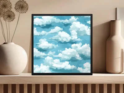 Cloud Digital Paper, Seamless Pattern, Sky Digital, Printable Paper, Sky Pattern, Clouds Texture, Background Design, Scrapbook Paper - Moore and Mountain