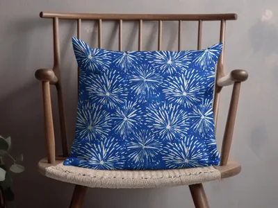 Cobalt Background White Fireworks Pattern Repeating Digital - Moore and Mountain