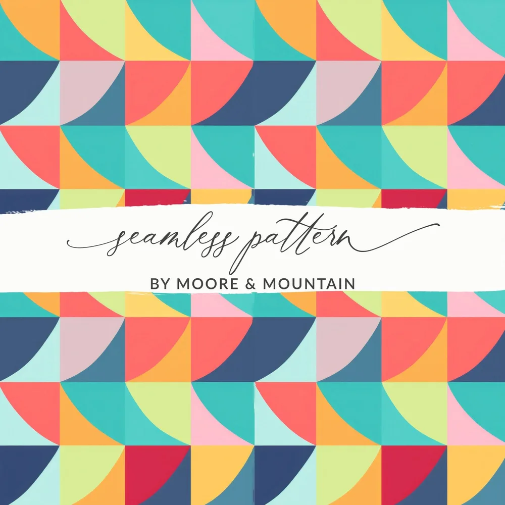 Colorful Abstract Digital Paper, Geometric Pattern Download, Teal Pink Yellow Digital Art, Modern Seamless Design, Scrapbook Paper Pack - Moore and Mountain